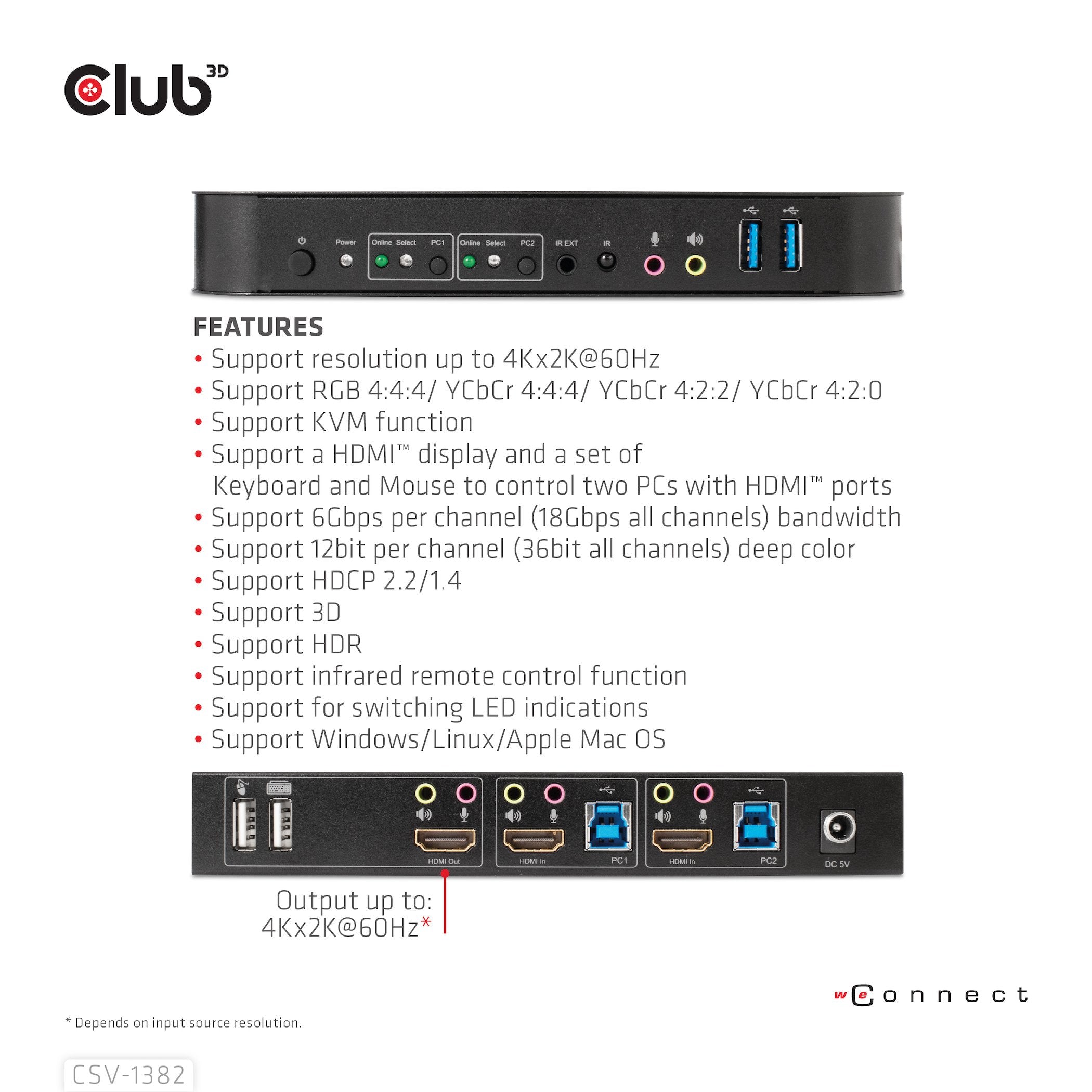 EAN 8719214472245 - CLUB3D CSV-1382 interruptor KVM Negro imagen 9