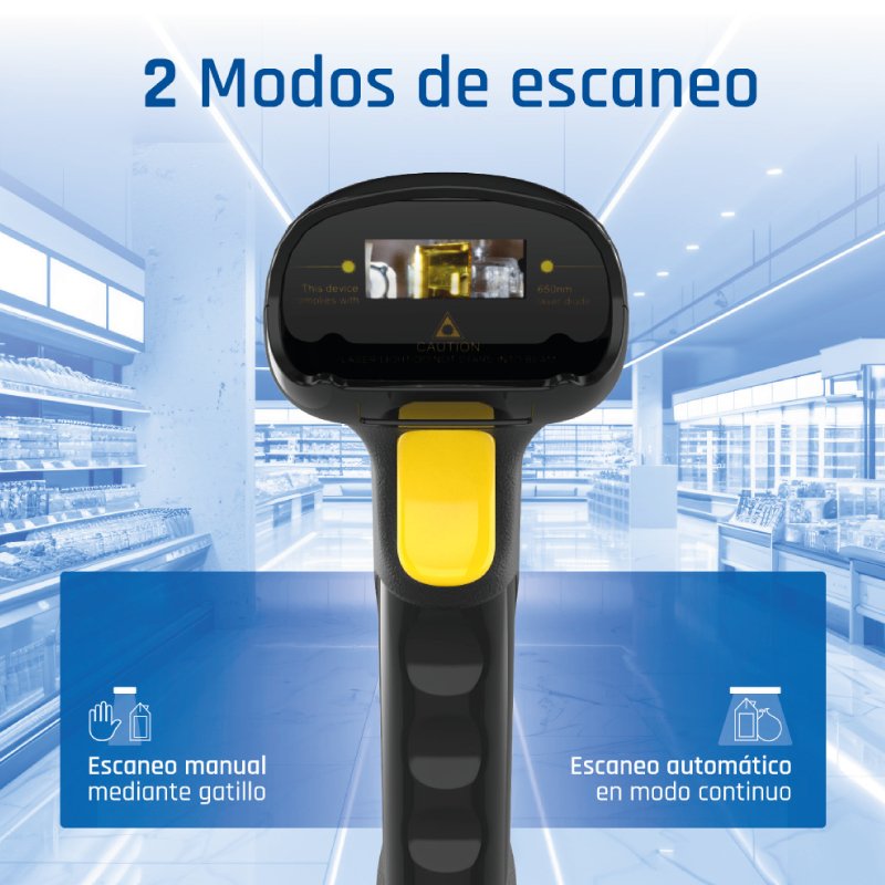 EAN 8435364320099 - iggual L1DBT-G-AX Lector de códigos de barras portátil Laser Negro imagen 7