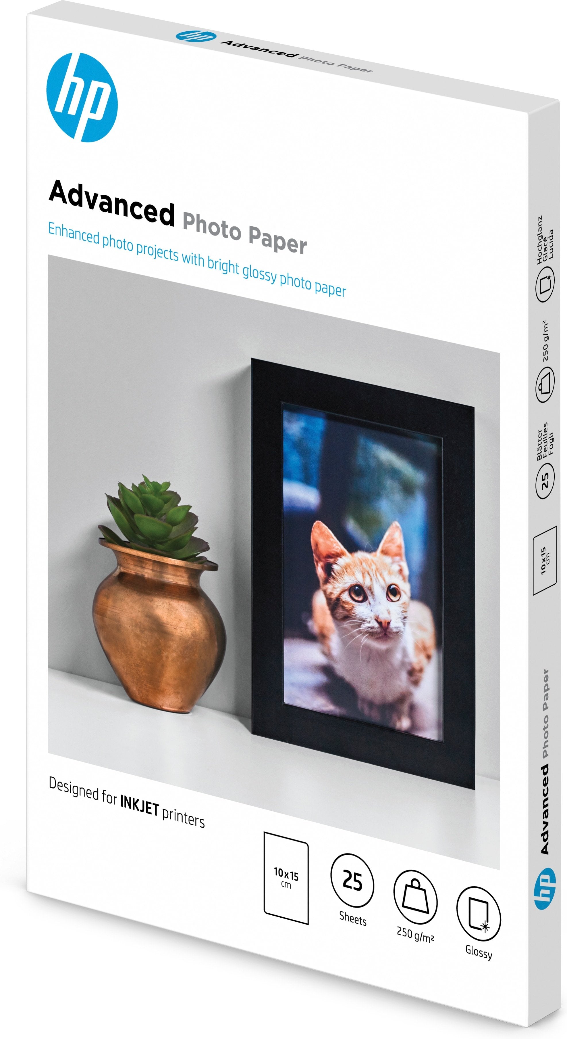 EAN 0882780349599 - HP Advanced Glossy Photo Paper-25 sht/10 x 15 cm borderless Blanco imagen 2