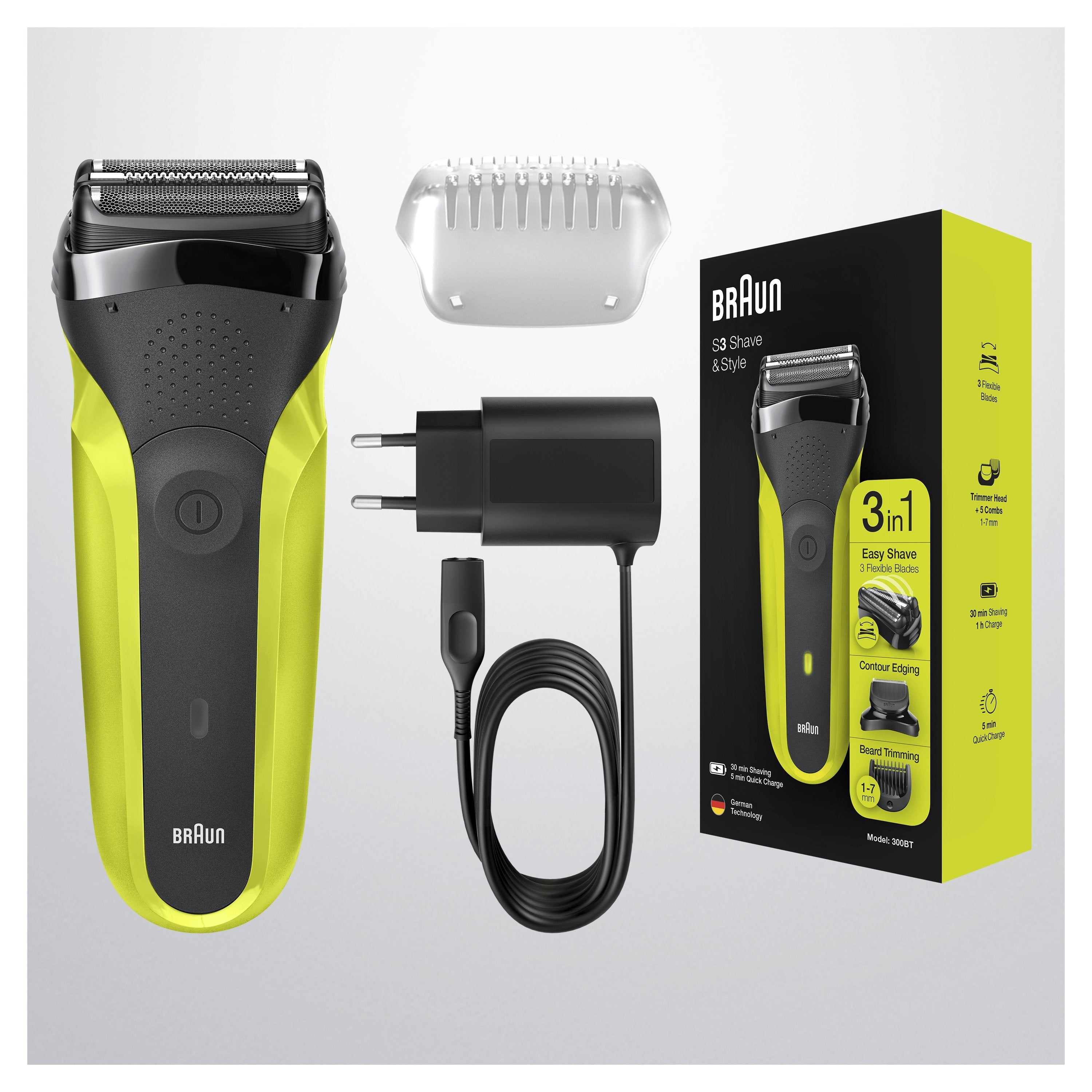 Braun 300bt Afeitadora Eléctrica Series 3 Shave & Style 3 En 1