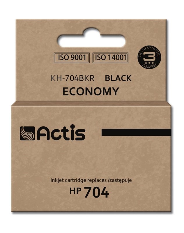 Tinta Actis Kh-704bkr (Reemplazo De Hp 704 Cn692ae - Estándar - 15 Ml - Negra)