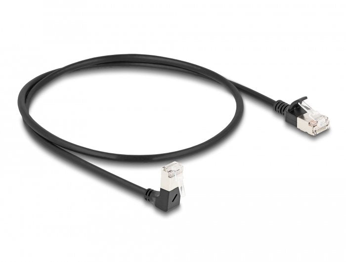 Delock Cable De Red Rj45 Cat.6a S/Ftp Slim 90° Unten Angular / Gerade 0,5 M