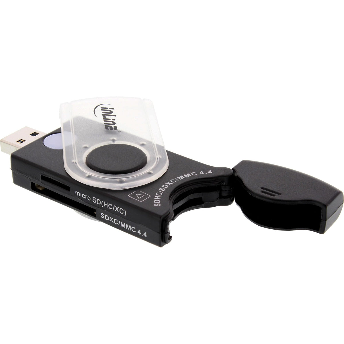 Lector De Tarjetas Móvil Inline Usb 3.0 Con 2 Ranuras Para Sd Sdhc Sdxc Microsd