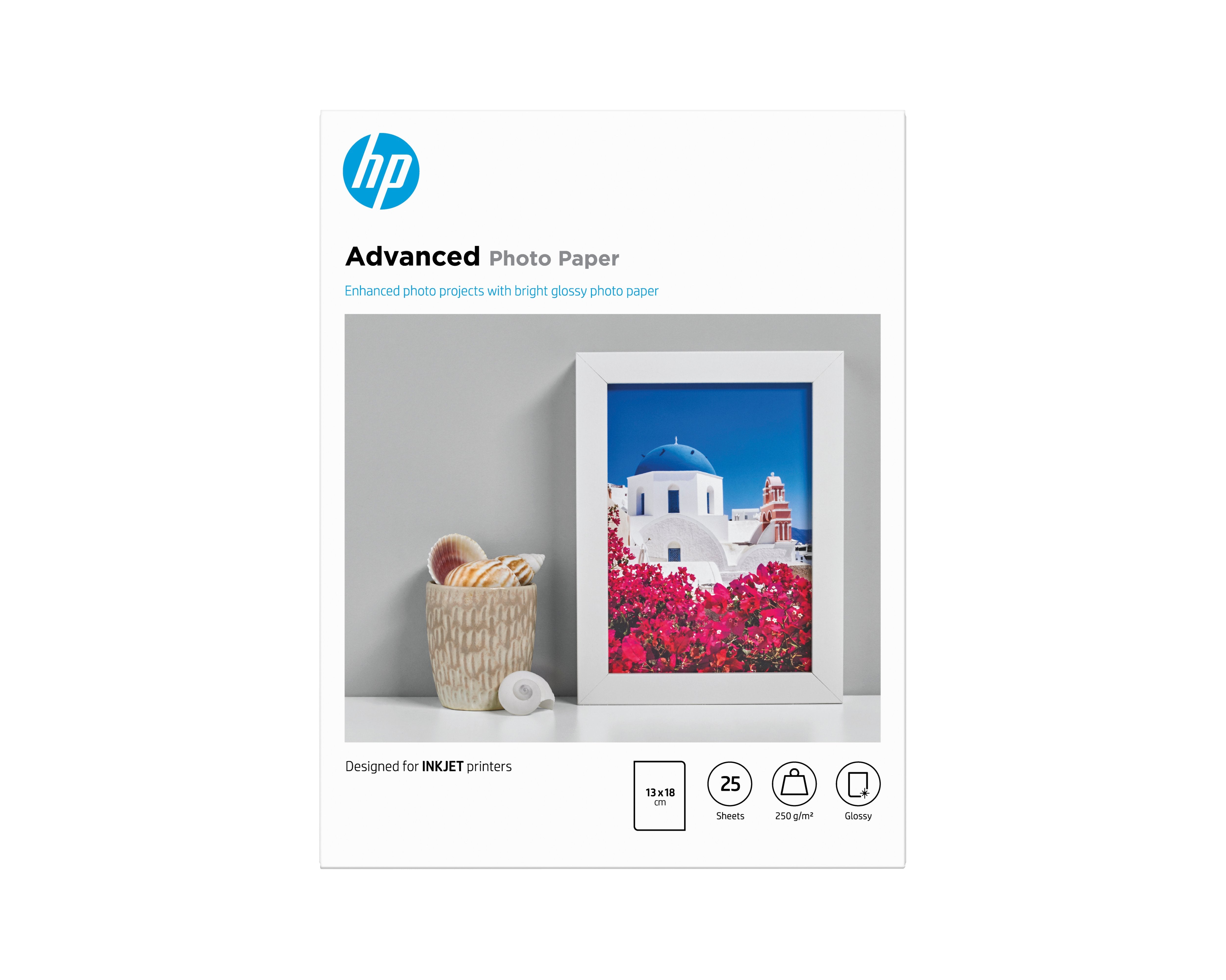 EAN 0882780349643 - HP Advanced Glossy Photo Paper-25 sht/13 x 18 cm borderless Brillo imagen 1
