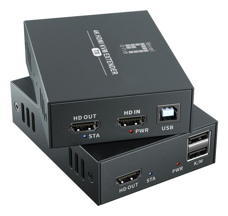 Levelone Hdmi Over Cat.5 6 Extender Kit 4k, 100m Negro