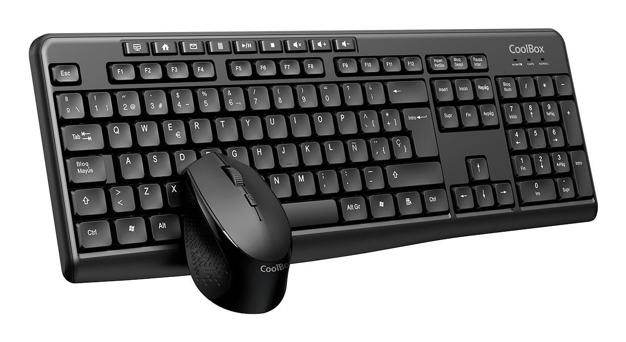 EAN 8436624420023 - CoolBox COO-KTR-03W teclado Ratón incluido Hogar / Oficina RF inalámbrico QWERTY Español Negro imagen 1
