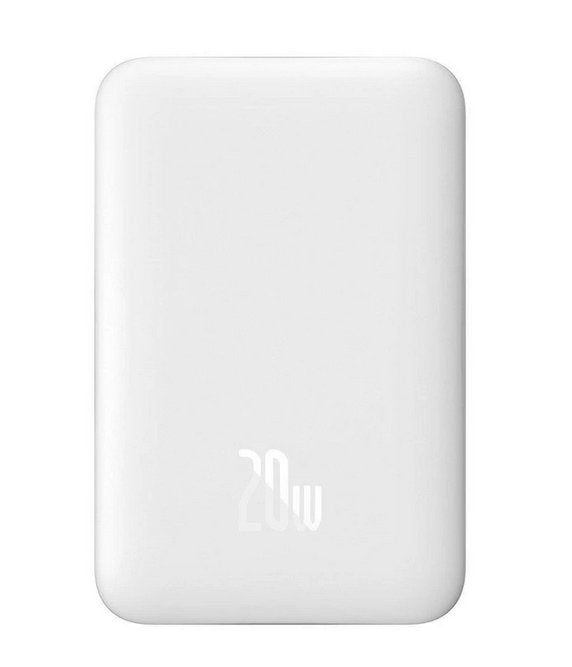 Power Bank Mini 10000mah Baseus Compatible Con Magsafe Blanco - Carga Rápida 20w Y Cable Tipo C Inlcuido