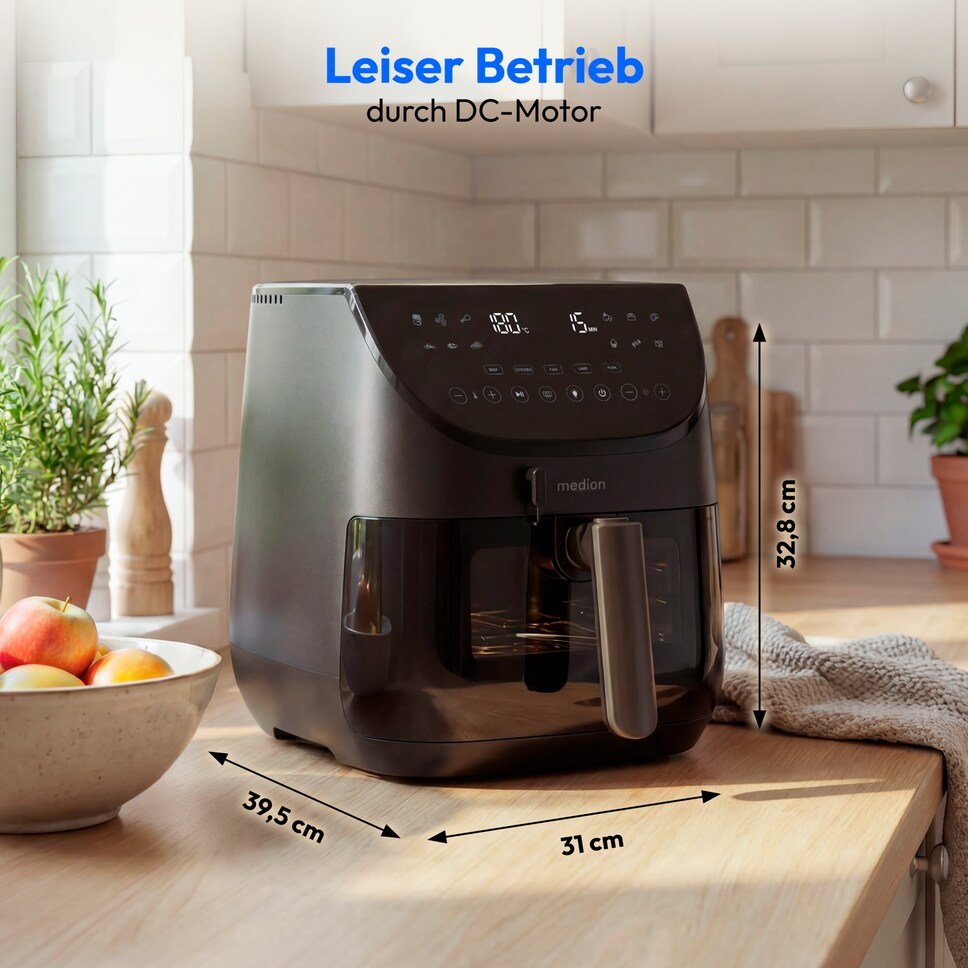 Medion Heissluftfriteuse Life X20 Md 13060 Xl (Negro, 1.700 Watt, Korb 6,6 Liter) 50078720