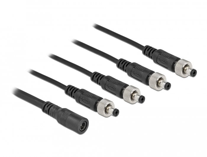 Delock Cable Divisor De Cc 5,5 X 2,1 Mm 1 X Hembra A 4 X Macho Atornillable