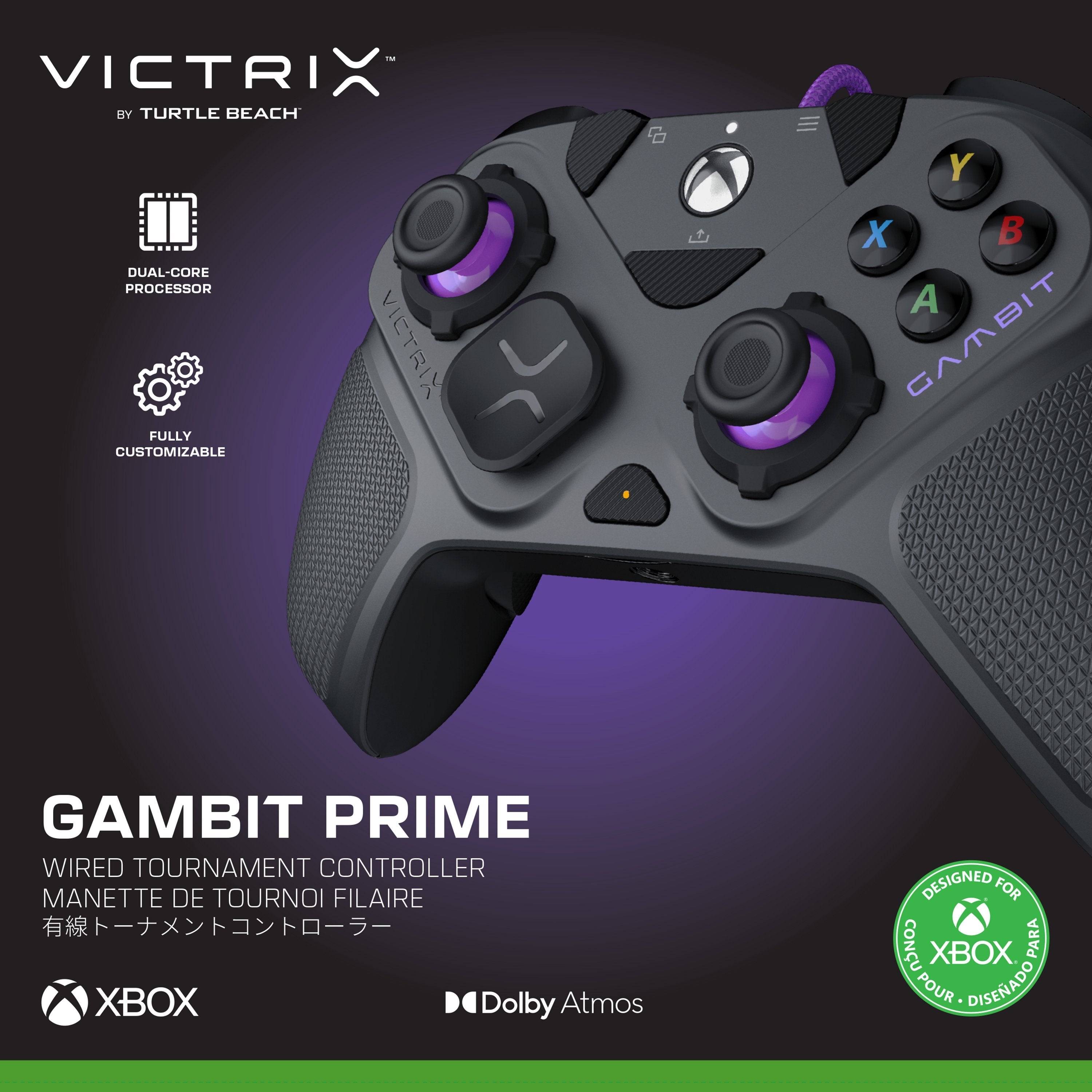 Turtle Beach Victrix Gambit Prime Mando Para Torneos Para Xbox Series X/S, Xbox One Y Pc