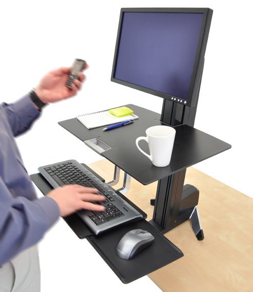 Ergotron Workfit-S Mittelgrosser Monitor Hd Mit Arbeitsflaeche Bis 76cm 30zoll Vesa 75x75 100x100max Max. 13,2kg. Anhebung Bis 58cm