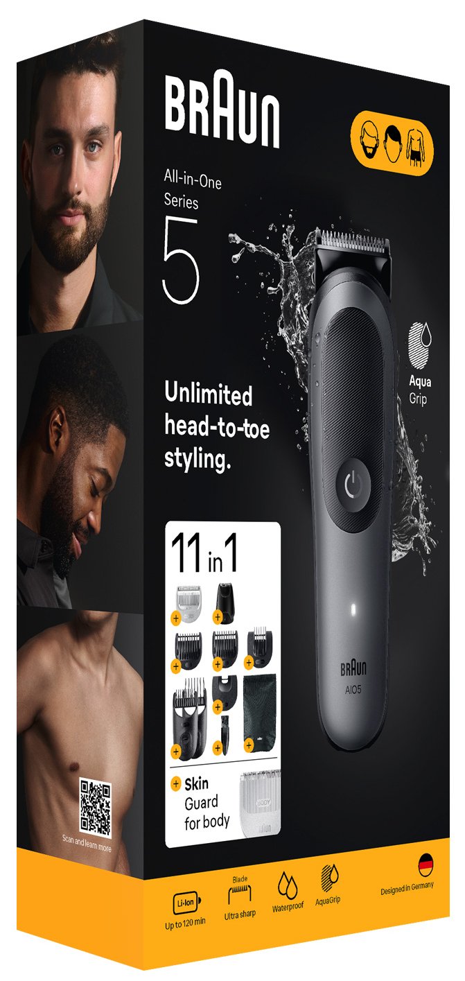 EAN 7500435245104 - Braun AIO5560 cortadora de pelo y maquinilla Negro, Gris 14 Ión de litio imagen 3