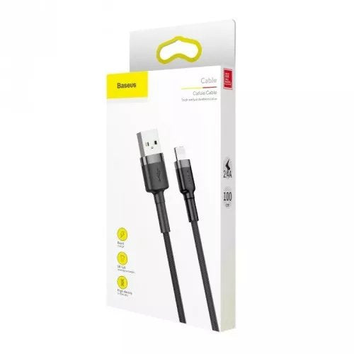 Baseus Lightning Cafule Cable 2.4a 0.5m Gray + Black (Calklf-Ag1)