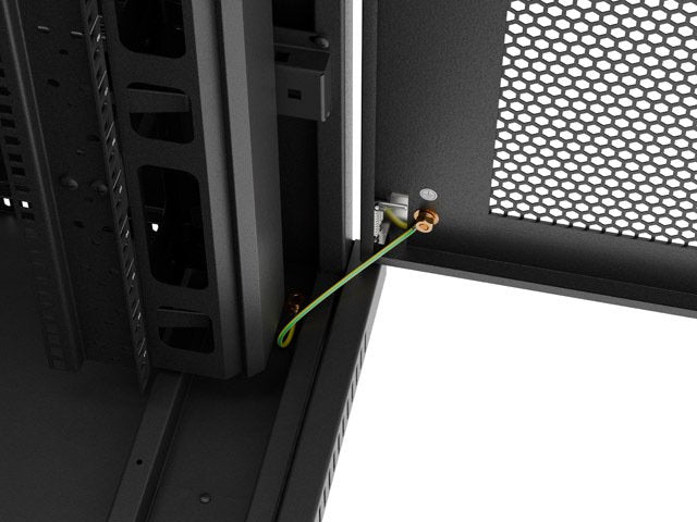 Lanberg Rack Cabinet 19 Free-Standing 47u 800x800 Flat Pack Mesh Door Lcd Black