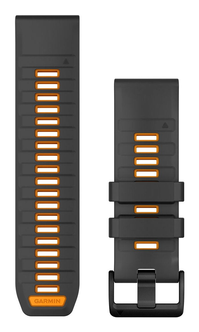 Garmin Ersatzarmband Quickfit 26mm Silikon Graphit Naranja
