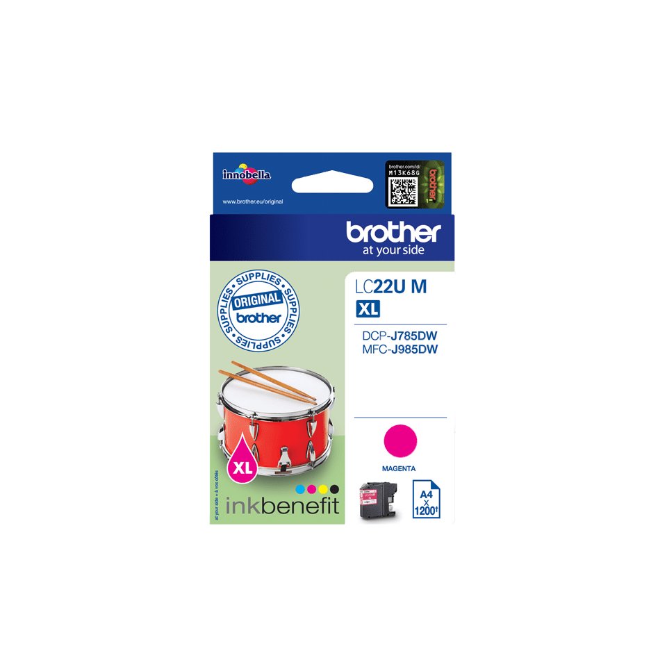 EAN 4977766760065 - Brother LC22UM cartucho de tinta 1 pieza(s) Original Alto rendimiento (XL) Magenta imagen 2