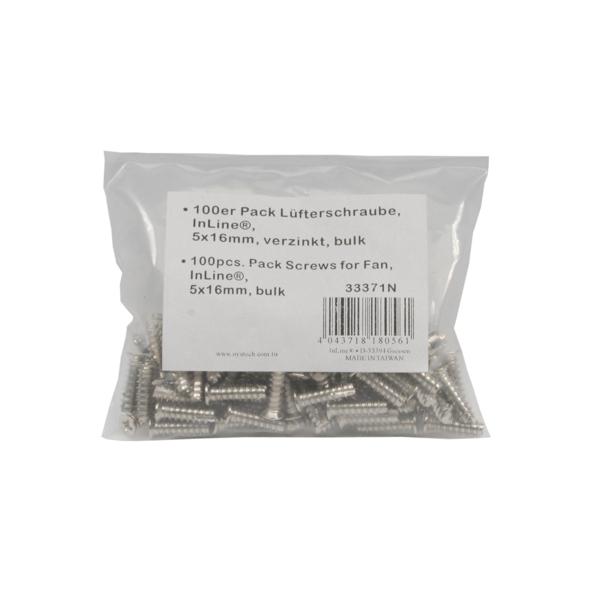 Inline Pc / Server Fan Tornillos 5x16mm Plata 100 Uds