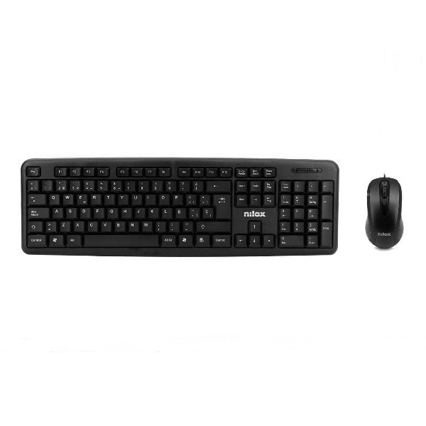 Nilox Kit Teclado +Raton Usb Negro Español