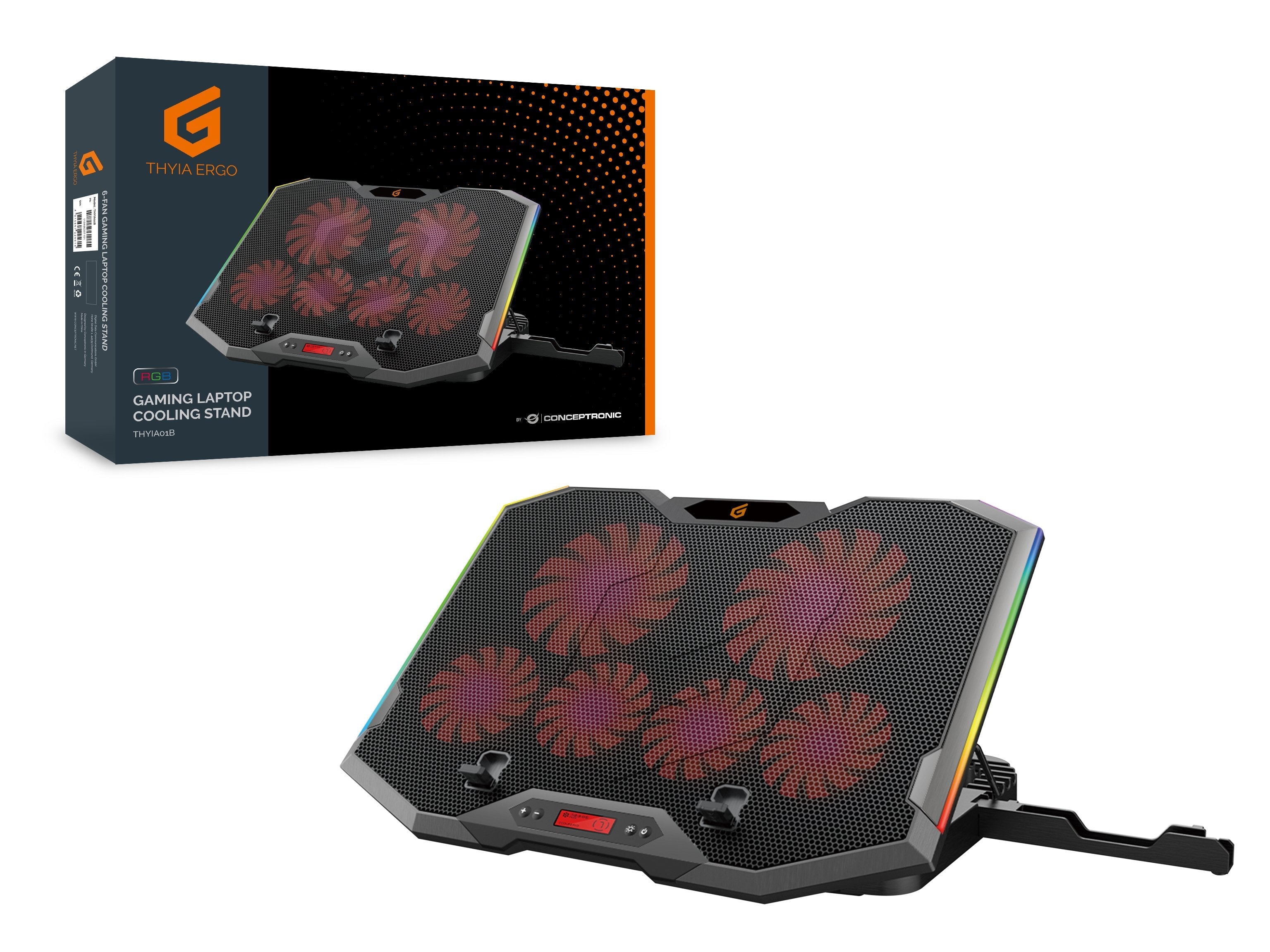 Base De Refrigeracion Para Portatiles Gaming Conceptronic Hasta 17 6 Ventiladores Luz Rbg