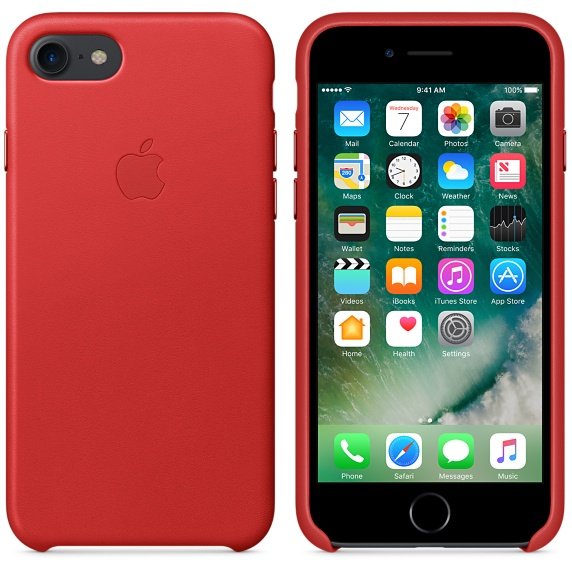 Case Apple Iphone 7 Leather Case Red Mmy62zm-A