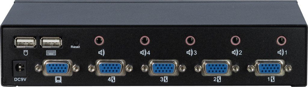 Inter-Tech Kvm-As-41ua Interruptor Kvm Negro, Switch Kvm 1920 X 1440 Pixeles, Negro