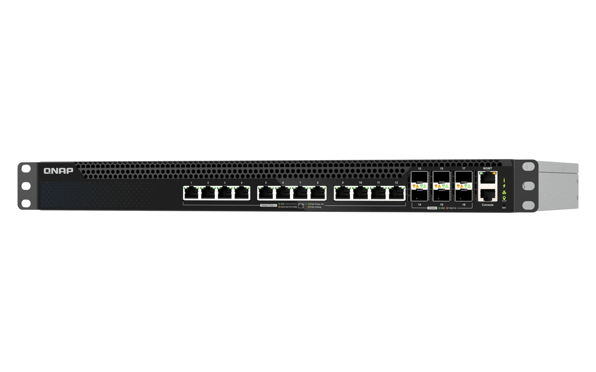 Qnap Qsw-M5218p-6f12t, Managed, L3, 10g Ethernet (100/1000/10000), Power Over Ethernet (Poe), Montaje En Rack, 1u