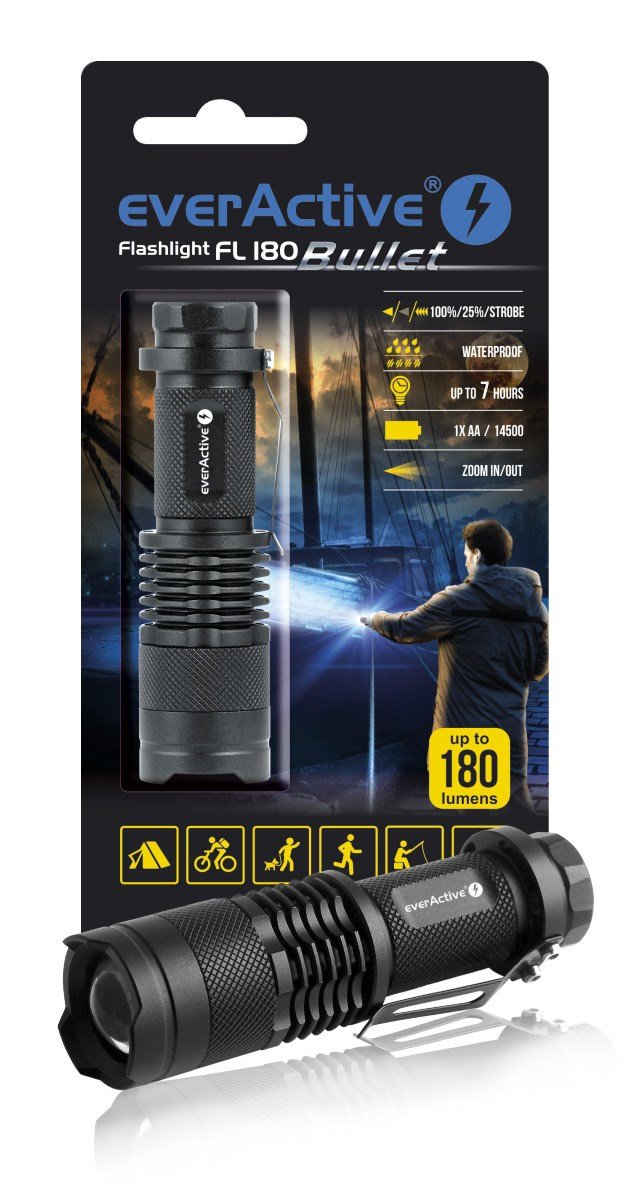 Linterna Led "Bullet" Everactive Led Cree Xp-E2 Fl180