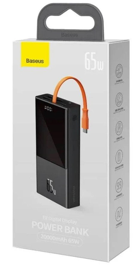 Baseus Power Bank Elf 20000mah, Pd, 2 X Usb, Usb-C + Kabel Usb-C 65w
