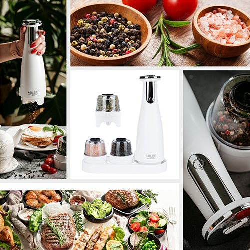 EAN 5903887809788 - Adler AD 4449W molinillo de especias Juego de salero y pimentero Acero, Blanco imagen 12
