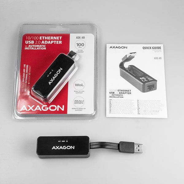 Axagon Adaptador Ade-Xr Fast Ethernet 10/100 - Usb 2.0 Tipo A