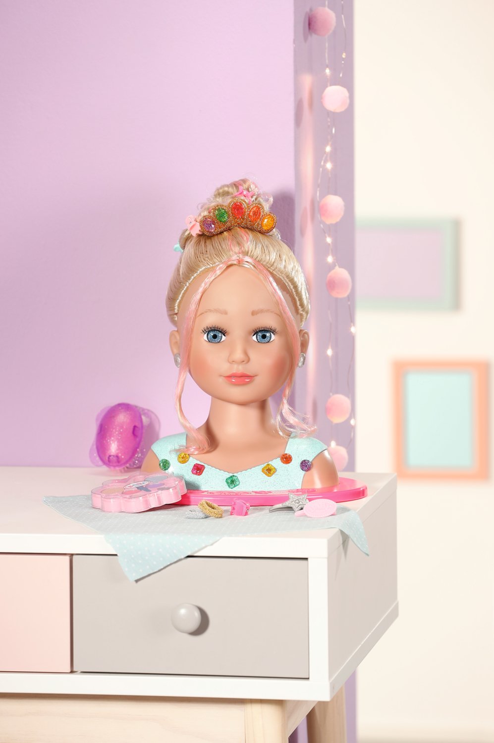 Zapf Creation Baby Born® Sister Styling Head Princess, Cabeza De Maquillaje Y Peluquería 835432