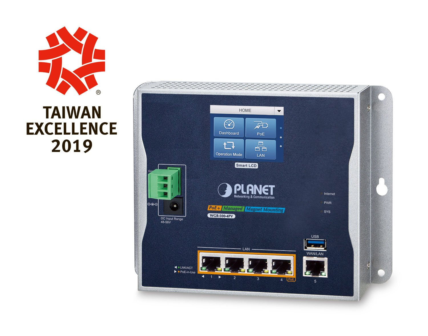 Planet Ip30 Industrial Wall-Mount Router Gigabit Ethernet Azul, Gris