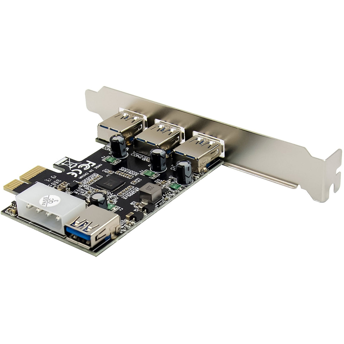Inline Pcie Tarjeta - 3x+1x Usb 3.2 Gen.1 - Molex Kompatibler 4-Pin Stromanschluss