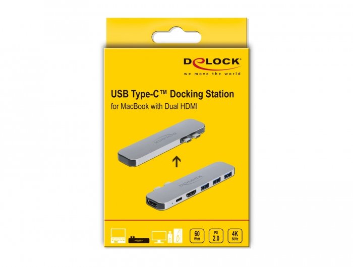 EAN 4043619877539 - DeLOCK 87753 base para portátil y replicador de puertos Gris imagen 6