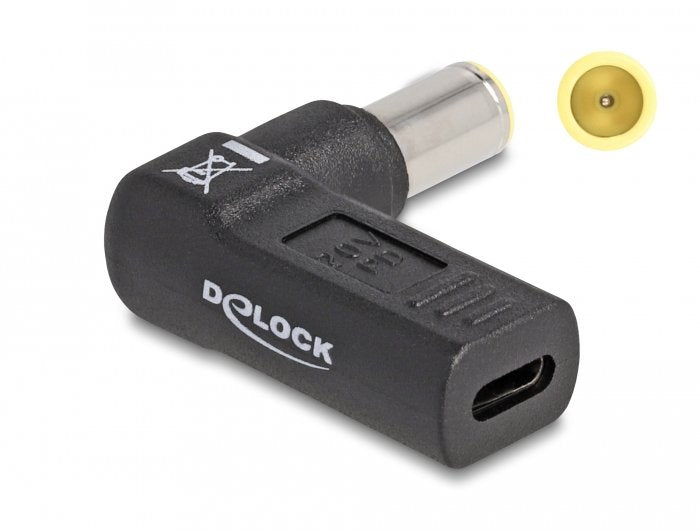 Delock Adapter Für Notebook Ladecable Usb Type-C Buchse Zu Ibm 7,9 X 5,5 Mm Stecker 90° Gewinkelt