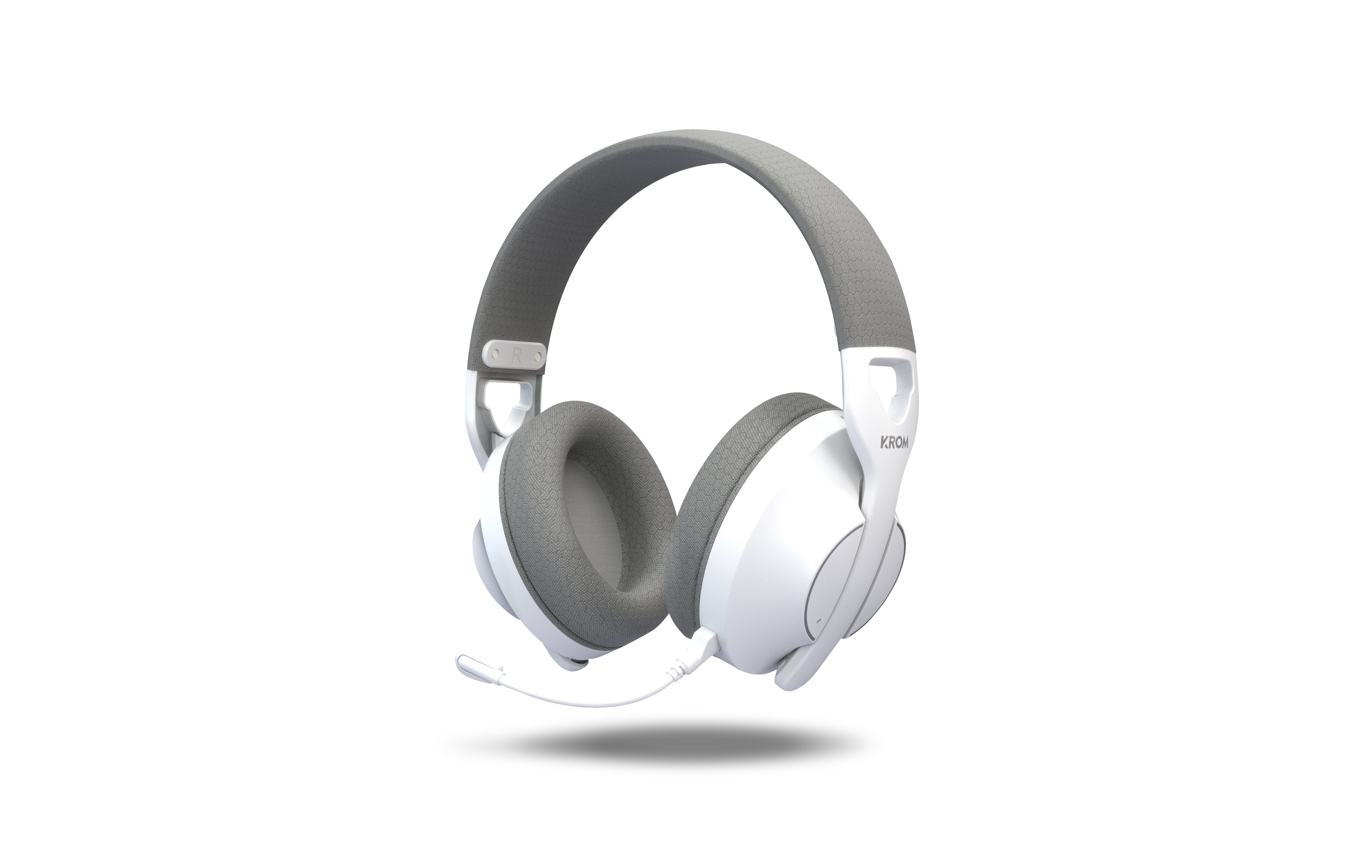 Auriculares Gaming Inalámbricos Con Micrófono Krom Phase Bluetooth Jack 3.5 Usb 2.0 Blancos