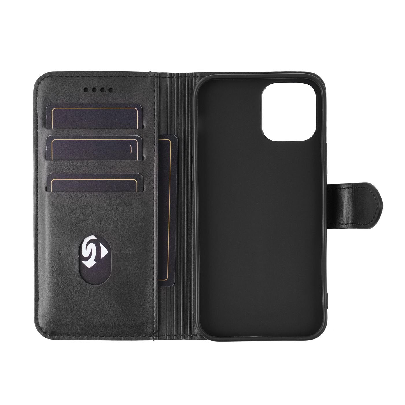 Wales Iphone 14 Pro Wallet Cover. Black. Material: Pu
