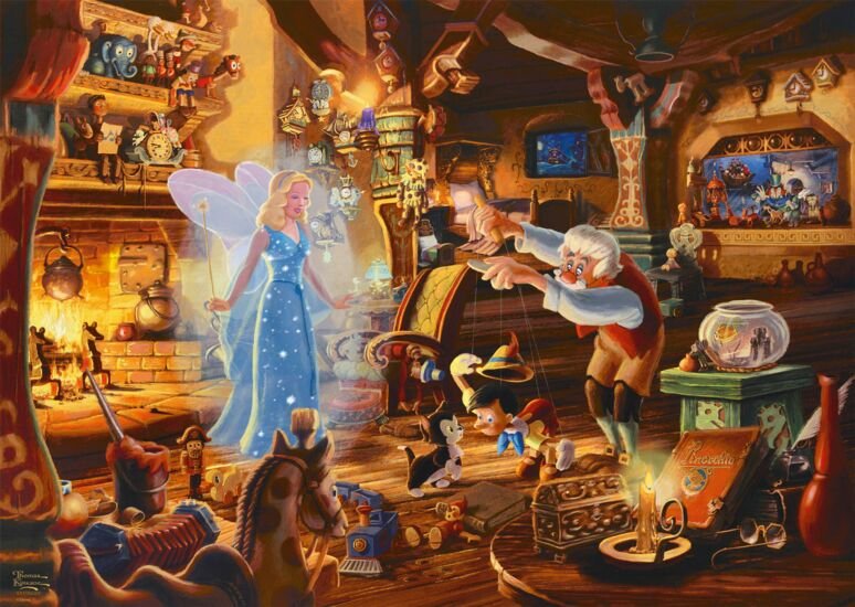 Juegos Schmidt Thomas Kinkade Studios: Disney Dreams Collection - Geppettos Pinocho, Puzzle 1000 Parts 57526