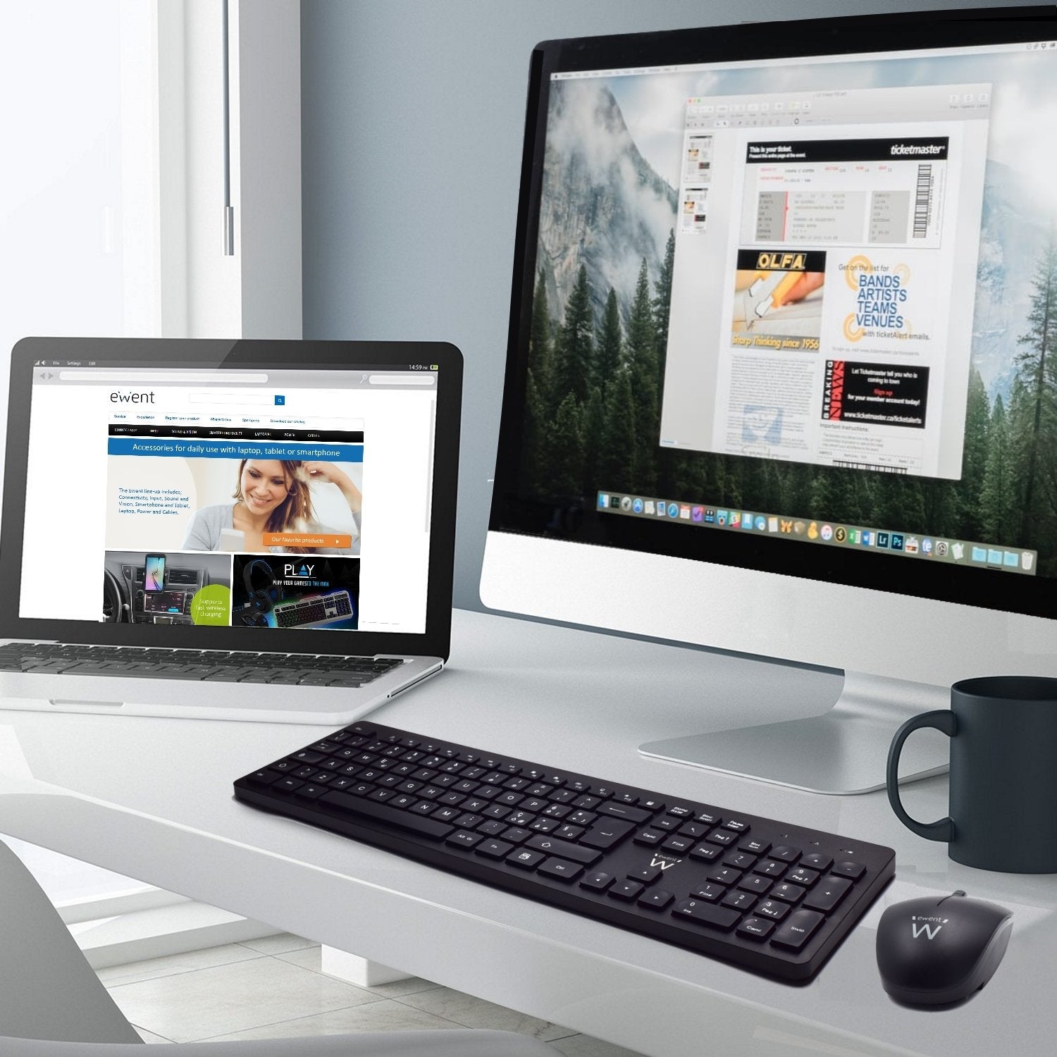 Ewent Teclado+Ratón Inalámbrico Ew3256 Negro