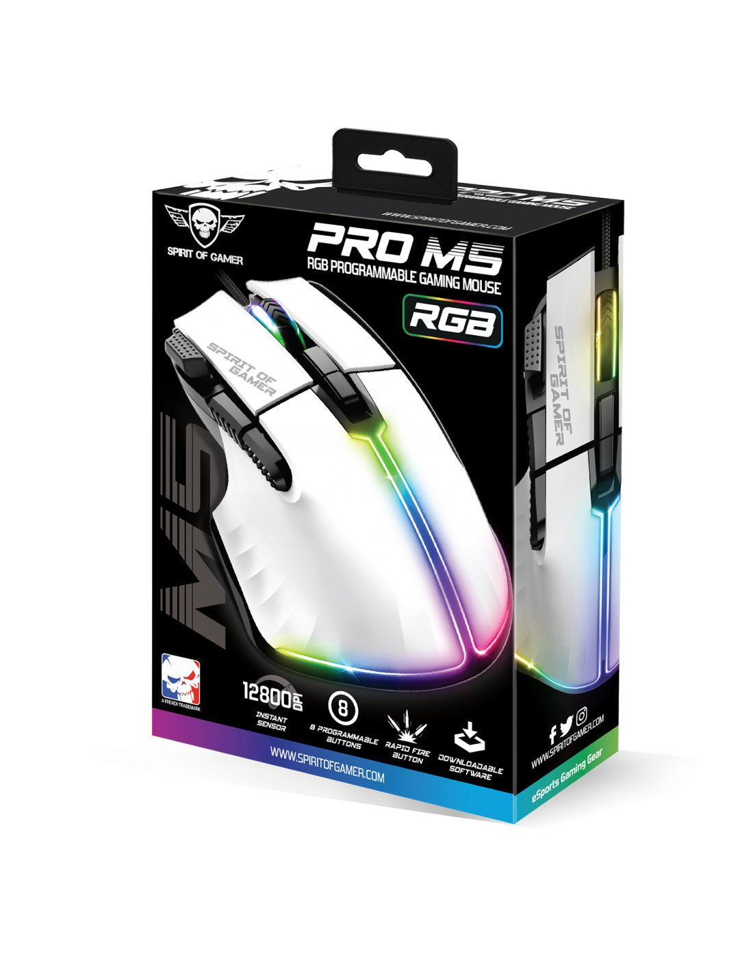 Spirit Of Gamer Raton Souris Pro M5 Blanco