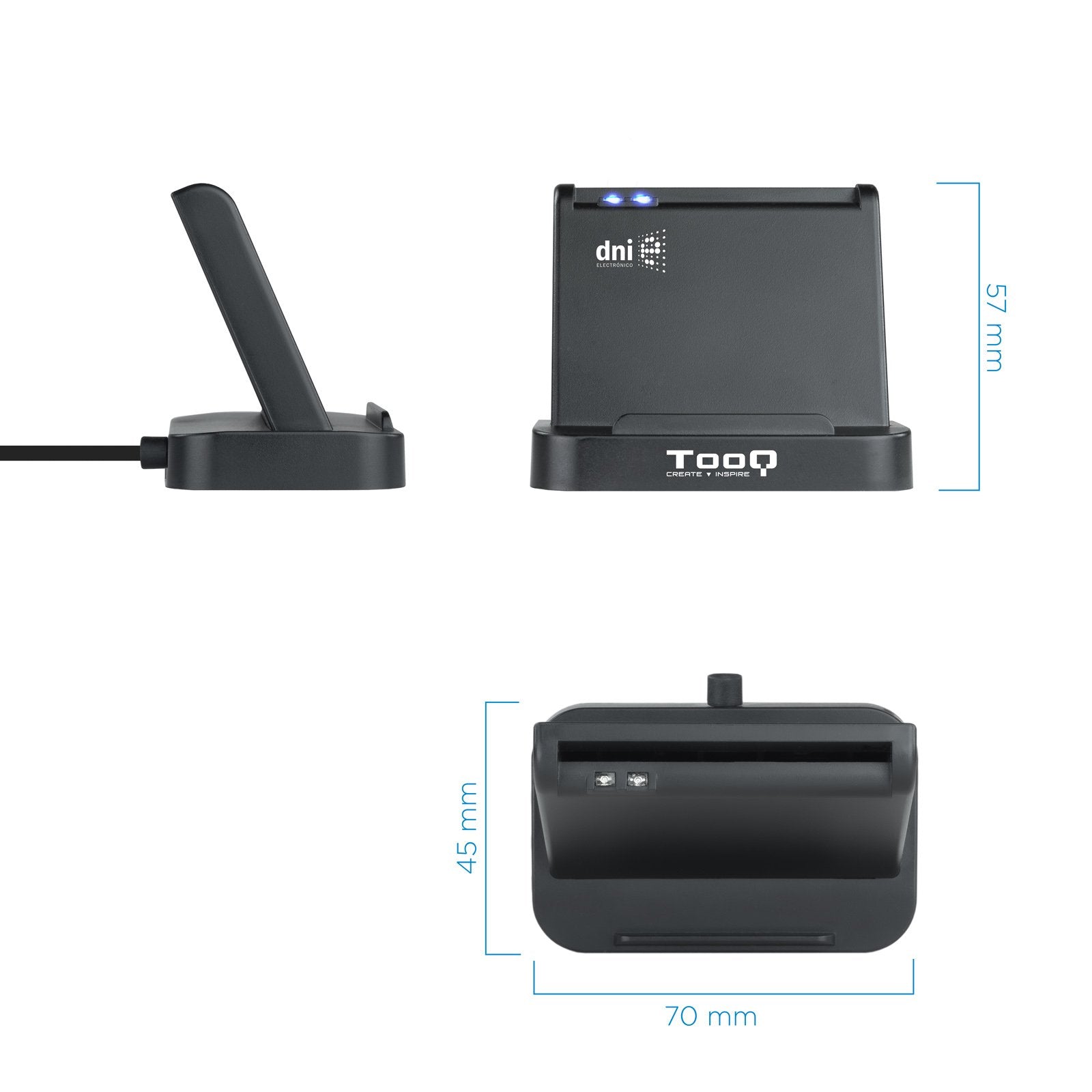 Tooq Lector De Tarjetas Inteligentes Dnie Vision Usb 2.0 - Negro