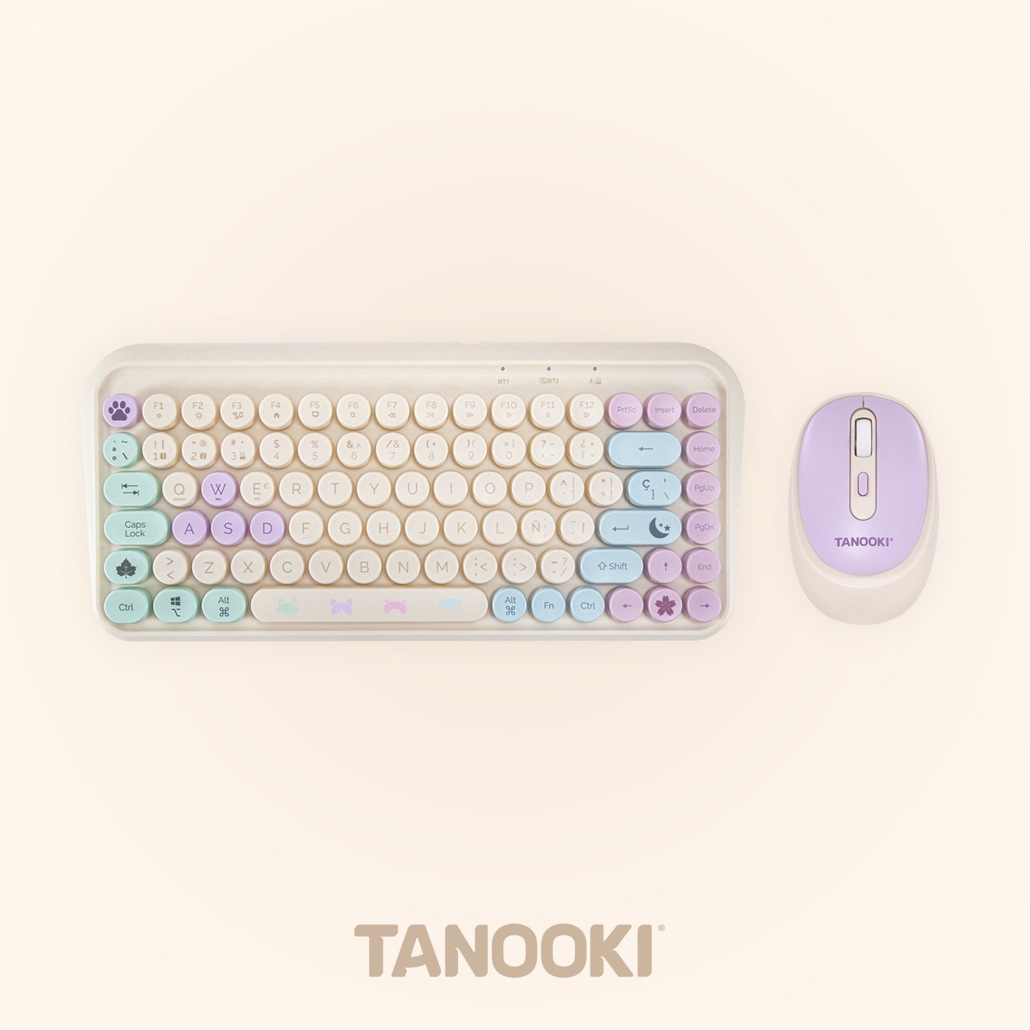 EAN 8436563094552 - TANOOKI TNK4001 teclado Ratón incluido Hogar USB + Bluetooth QWERTY Inglés, Español Crema de color imagen 1