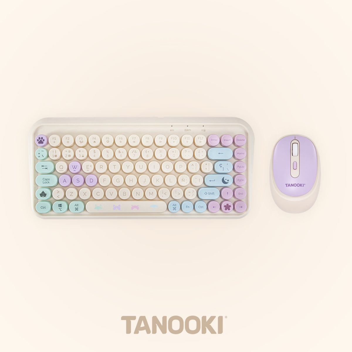 EAN 8436563094552 - TANOOKI TNK4001 teclado Ratón incluido Hogar USB + Bluetooth QWERTY Inglés, Español Crema de color imagen 1