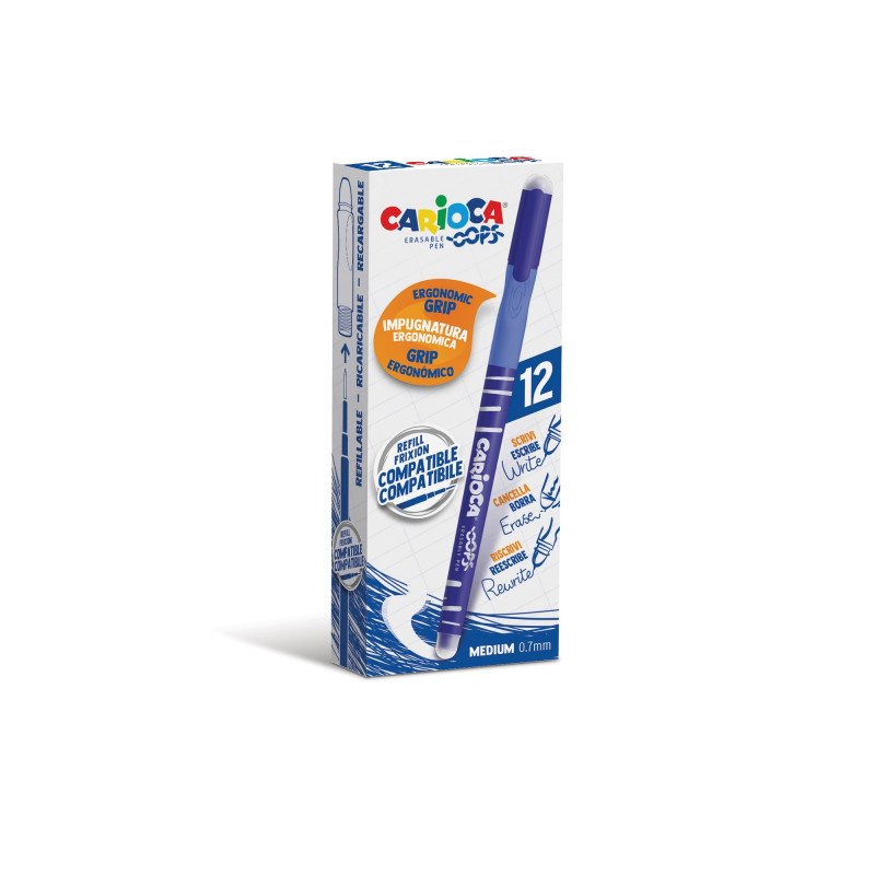 Carioca Bolígrafo Oops Monocolor Azul - Caja De 12