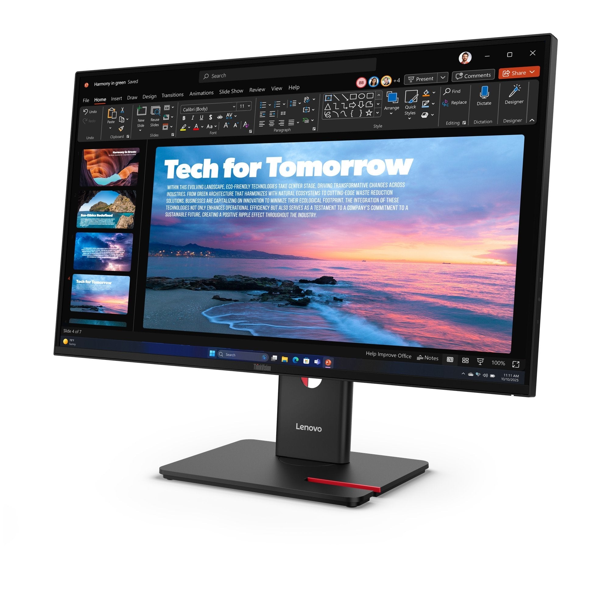 Monitor Lenovo 27" Thinkvision T27qd-40 Led 2560 X 1440 Pixeles Wide Quad Hd Negro