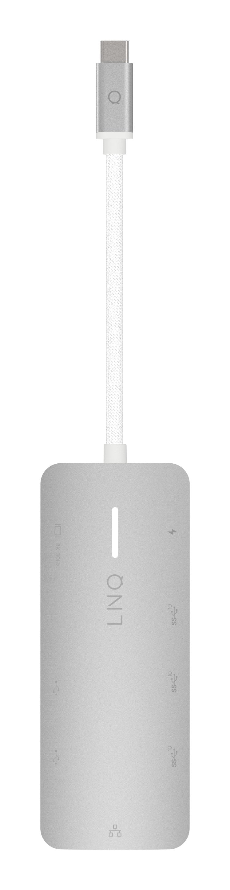 Hub 8 Puertos Pro Usb-C 140w Gris Linq Usb-C/ 1xusb3.2, 1xhdmi, 1xusb-C Pd Hasta 140w, 2xusb-C, 1xrj45 2,5gbps, 1xlector De Tarjetas Tf Y Microsd, 1xlector De Tarjetas Sd 4.0