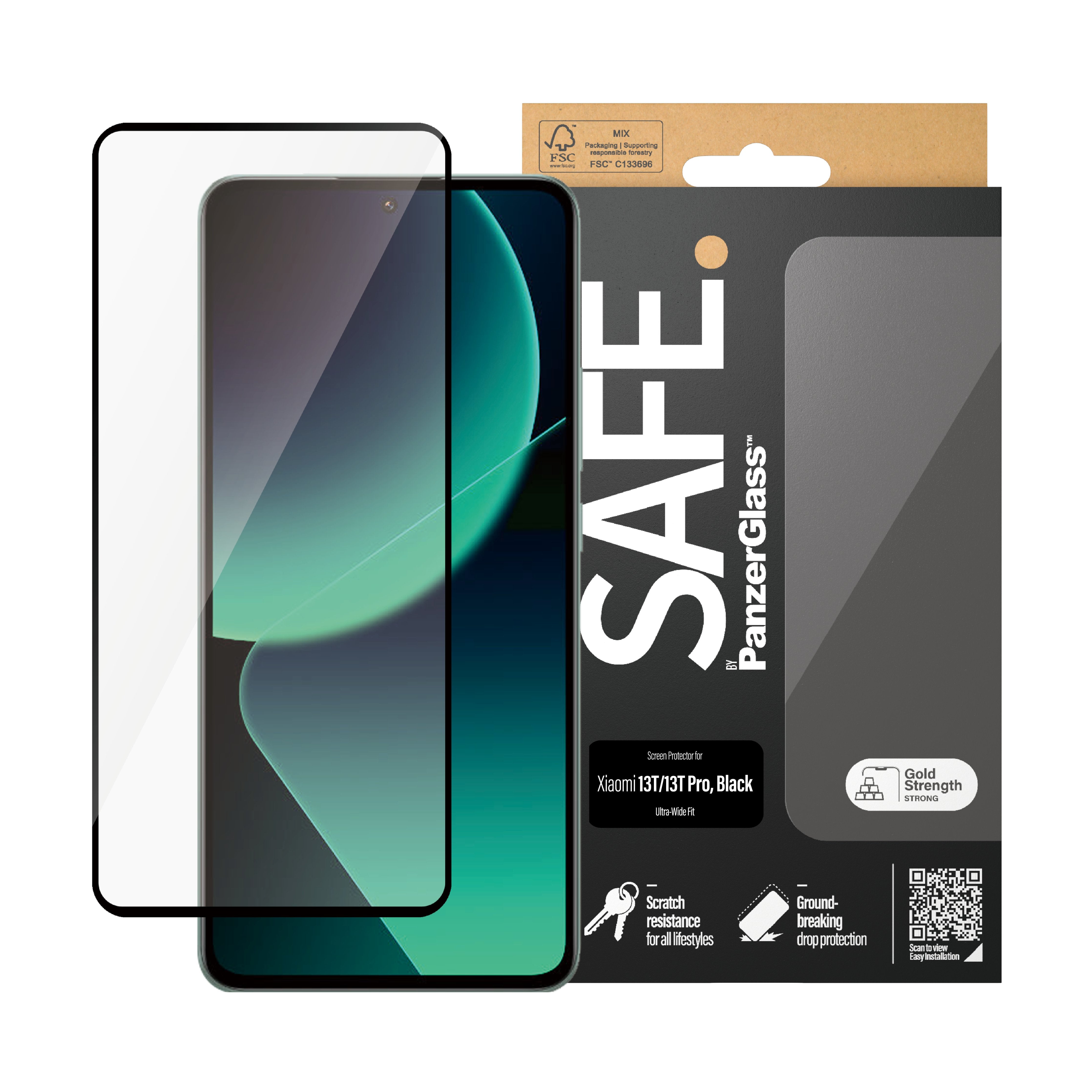 EAN 5711724956300 - PanzerGlass SAFE. by ® Screen Protector Xiaomi 13T | 13T Pro | Ultra-Wide Fit Protector de pantalla 1 pie imagen 2