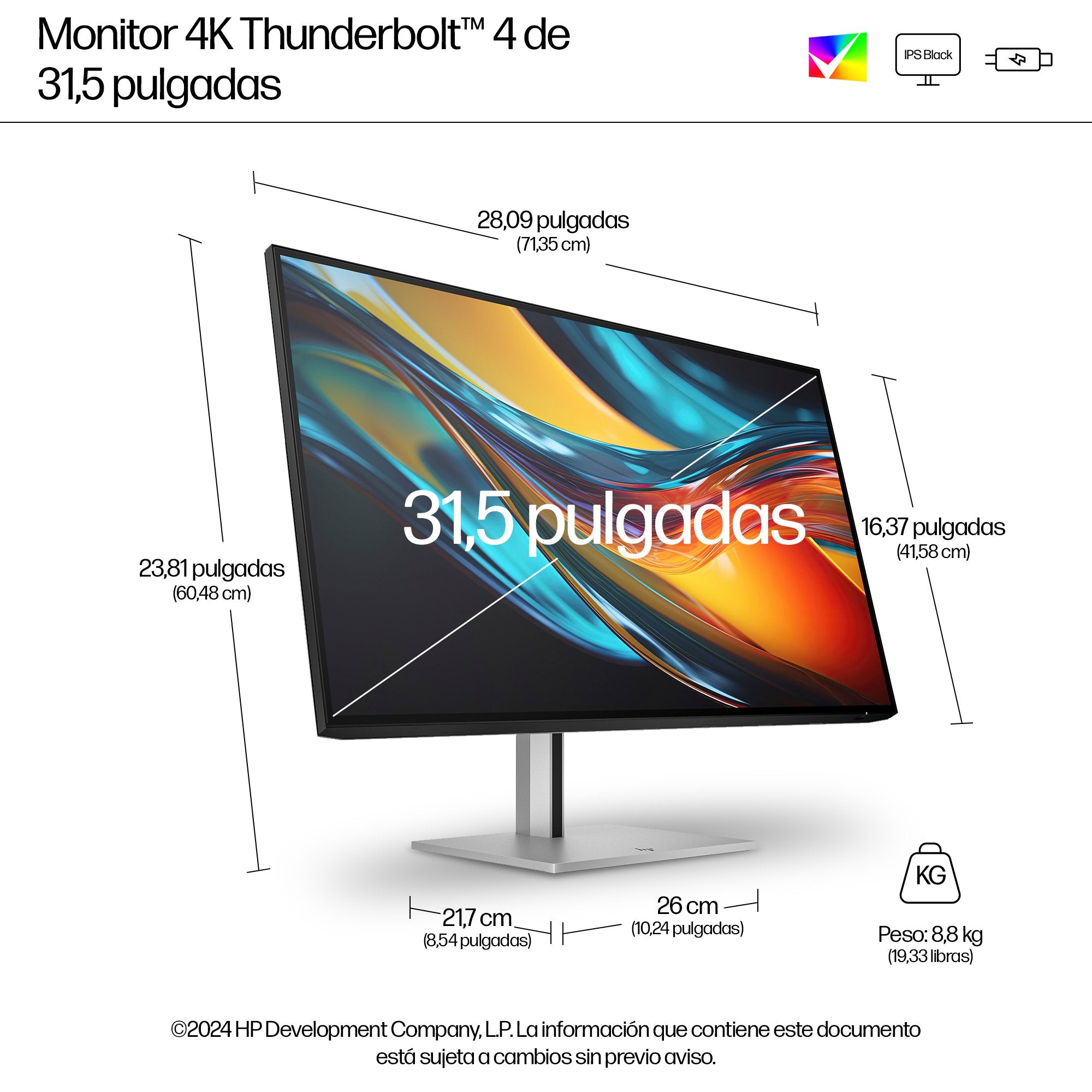 EAN 5715063476505 - HP Series 7 Pro 31.5 inch 4K Thunderbolt 4 Monitor - 732pk pantalla para PC 80 cm (31.5") 3840 x 2160 Pix imagen 4