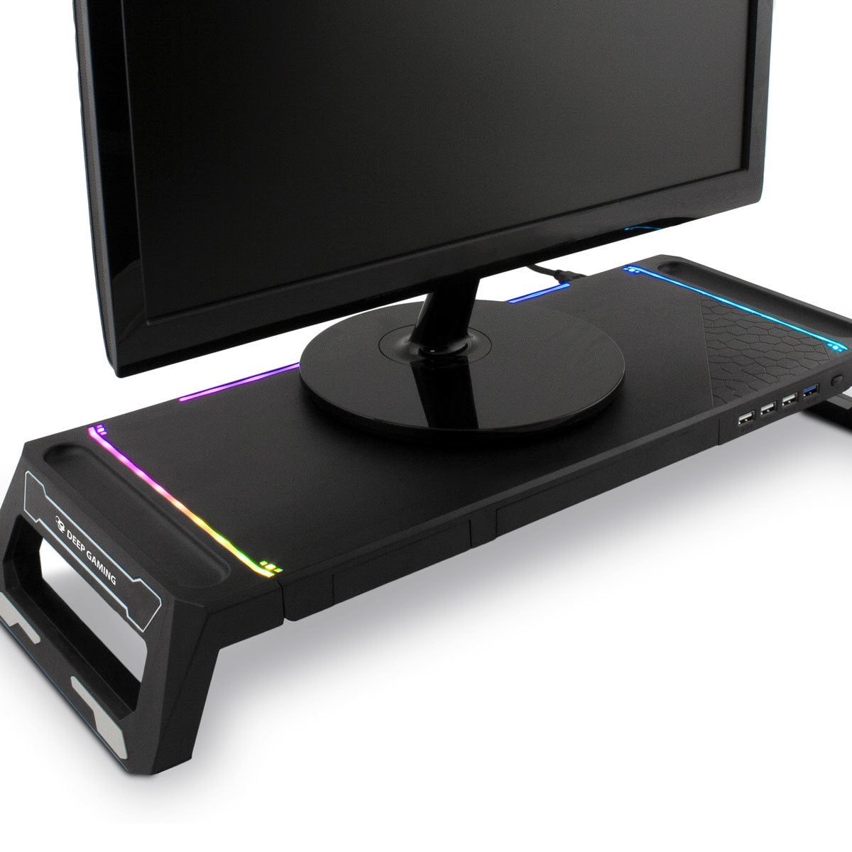Elevador Soporte De Monitor Deep Gaming Con Hub Usb