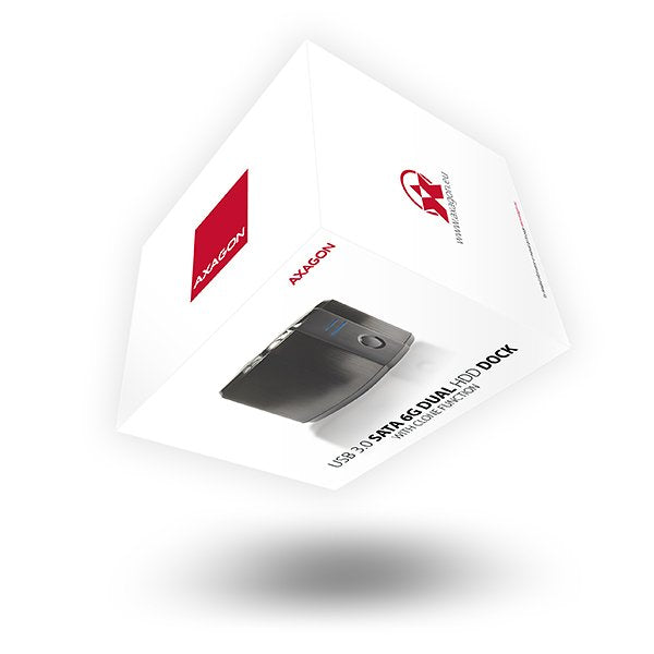 Axagon Estación De Acoplamiento Dual Adsa-St, Usb 3.0, 2x 2.5"/3.5" Ssd/Hdd, Sata 6 - Negro